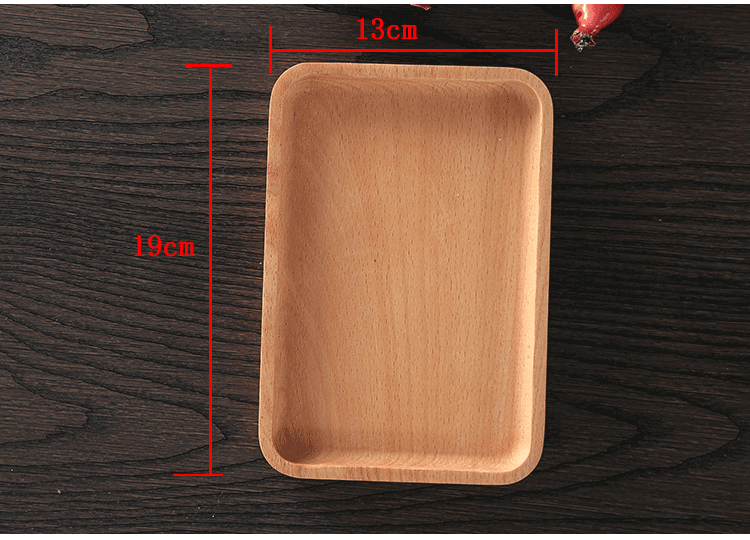 Round Rectangular Wooden Tray Breakfast Food Dinner Dessert Tea Tray Wood Tray Family Kitchen Accessories Organizer