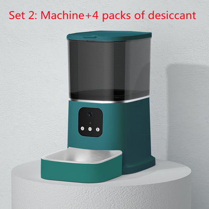 Pet Automatic Feeder Large Capacity Smart Voice Recorder APP Control Timer Feeding Cat Dog Food Dispenser With WiFi Pet Bo